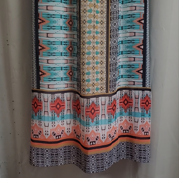 Bohemian Maxi Dress v-neck embroidered, vintage look - Picture 11 of 12